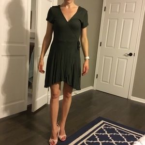 Waffle knit wrap dress